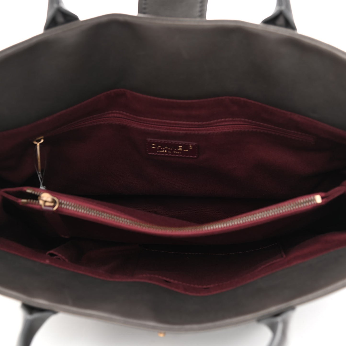 Glazed Calfskin Stingray Large Bindi CC Tote Grey