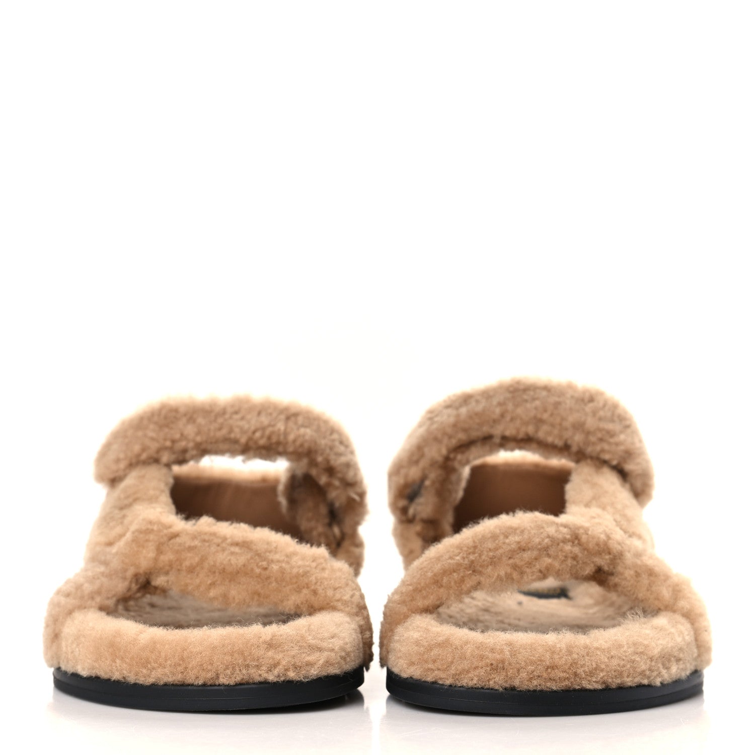 Fendi Shearling FF Fendi Feel Sandals 39.5 California Cacao 2 of 8
