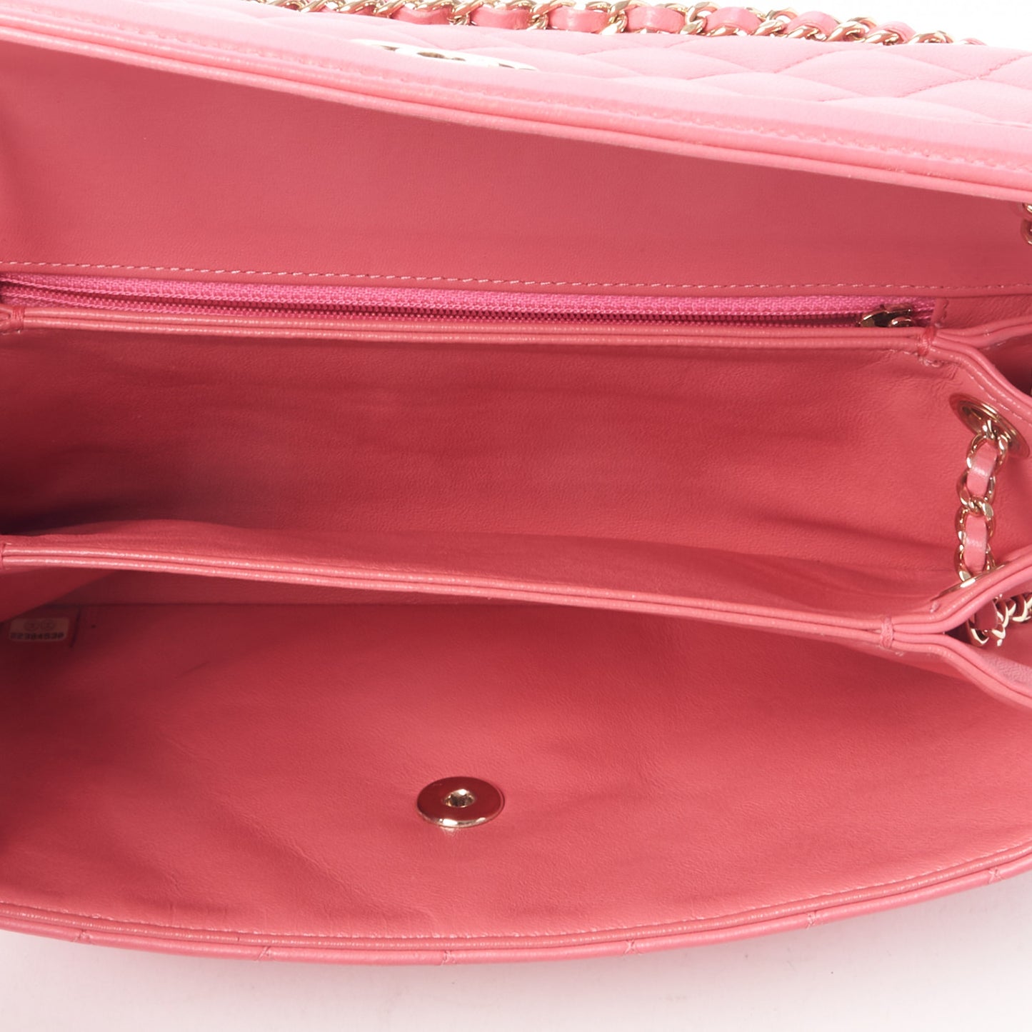 Lambskin Quilted 3 Pocket Flap Pink