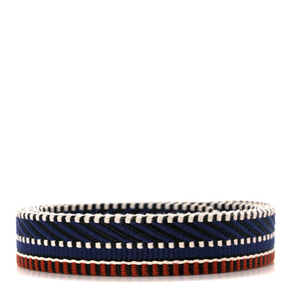 Hermes Toile Swift 25mm Sangle Cavale Shoulder Strap Terre Battue Bleu Indigo Black 2 of 5
