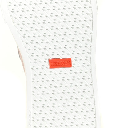 Hermes Calfskin Canvas Day Sneakers 37 Framboise White 10 of 13