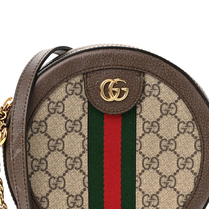 Gucci GG Supreme Monogram Web Mini Ophidia Round Shoulder Bag Brown 7 of 10
