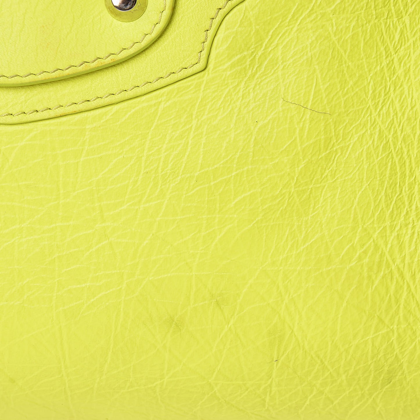 Agneau Classic Silver Hardware City Jaune Fluo