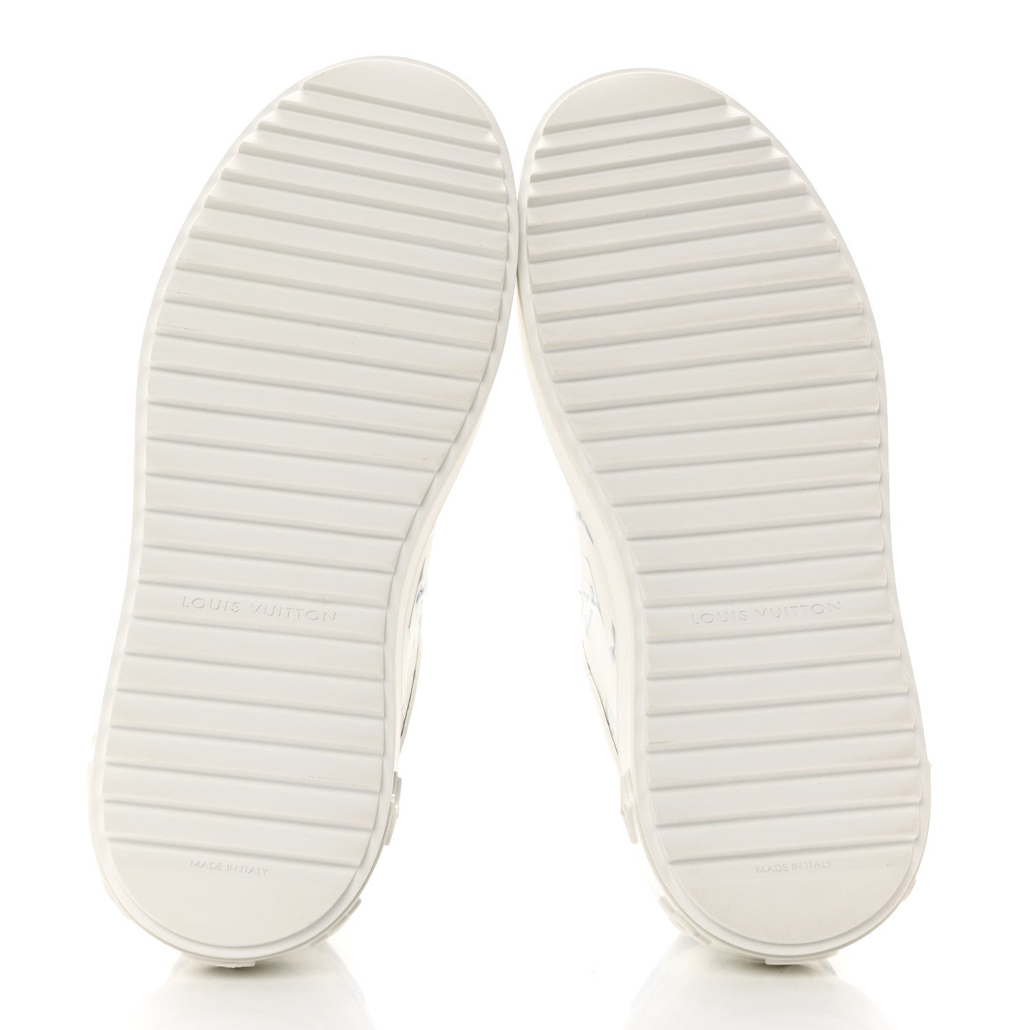 Louis Vuitton Calfskin Monogram Debossed Time Out Sneakers 35 White Silver 5 of 9