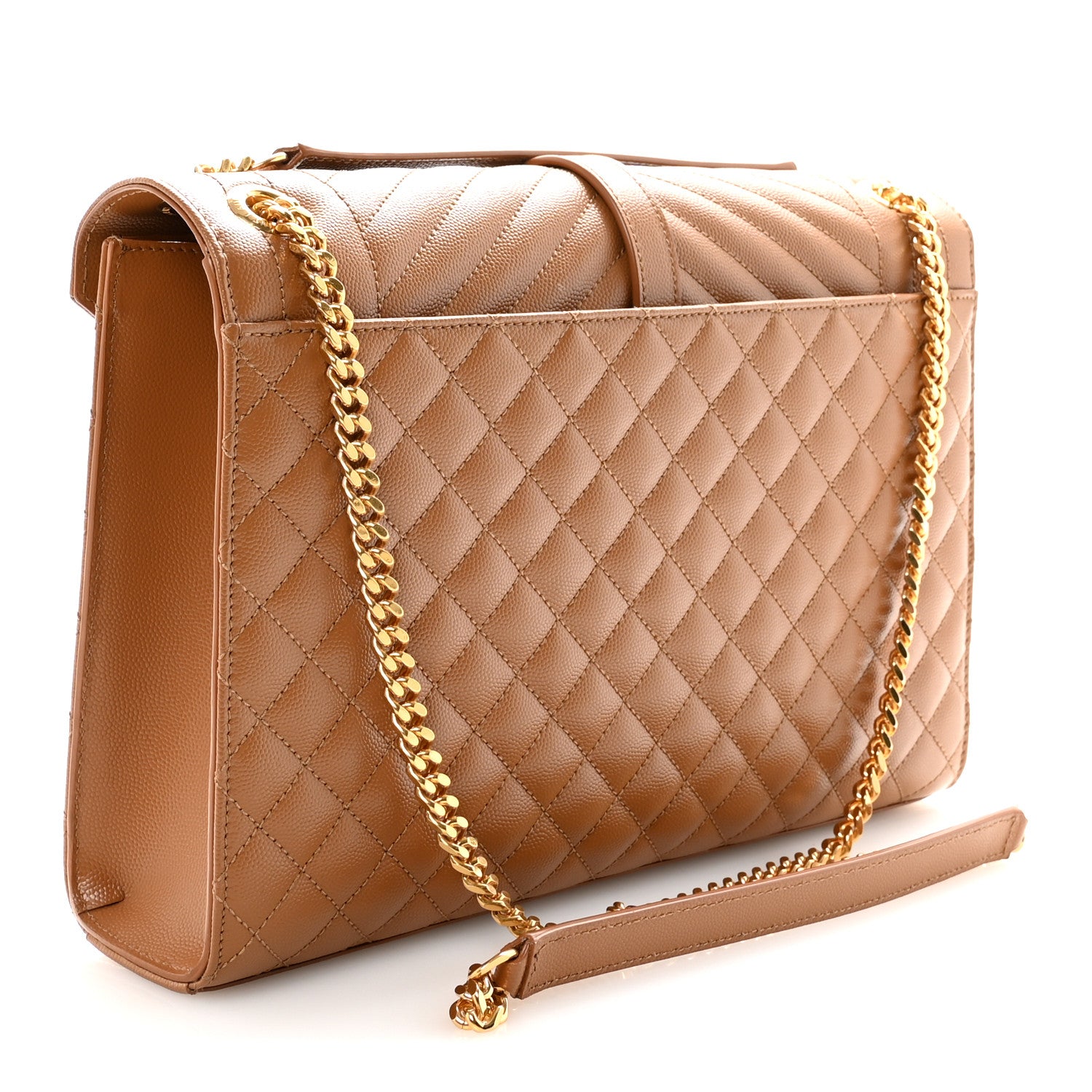 Saint Laurent Grain De Poudre Textured Mixed Matelasse Triquilt Large Monogram Satchel Naturel 3 of 9