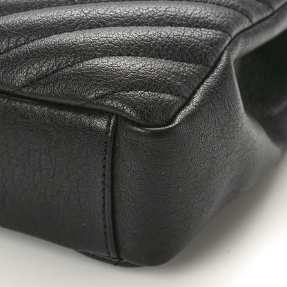 Saint Laurent Sheepskin Matelasse Chevron Monogram Medium College Bag Black 10 of 10