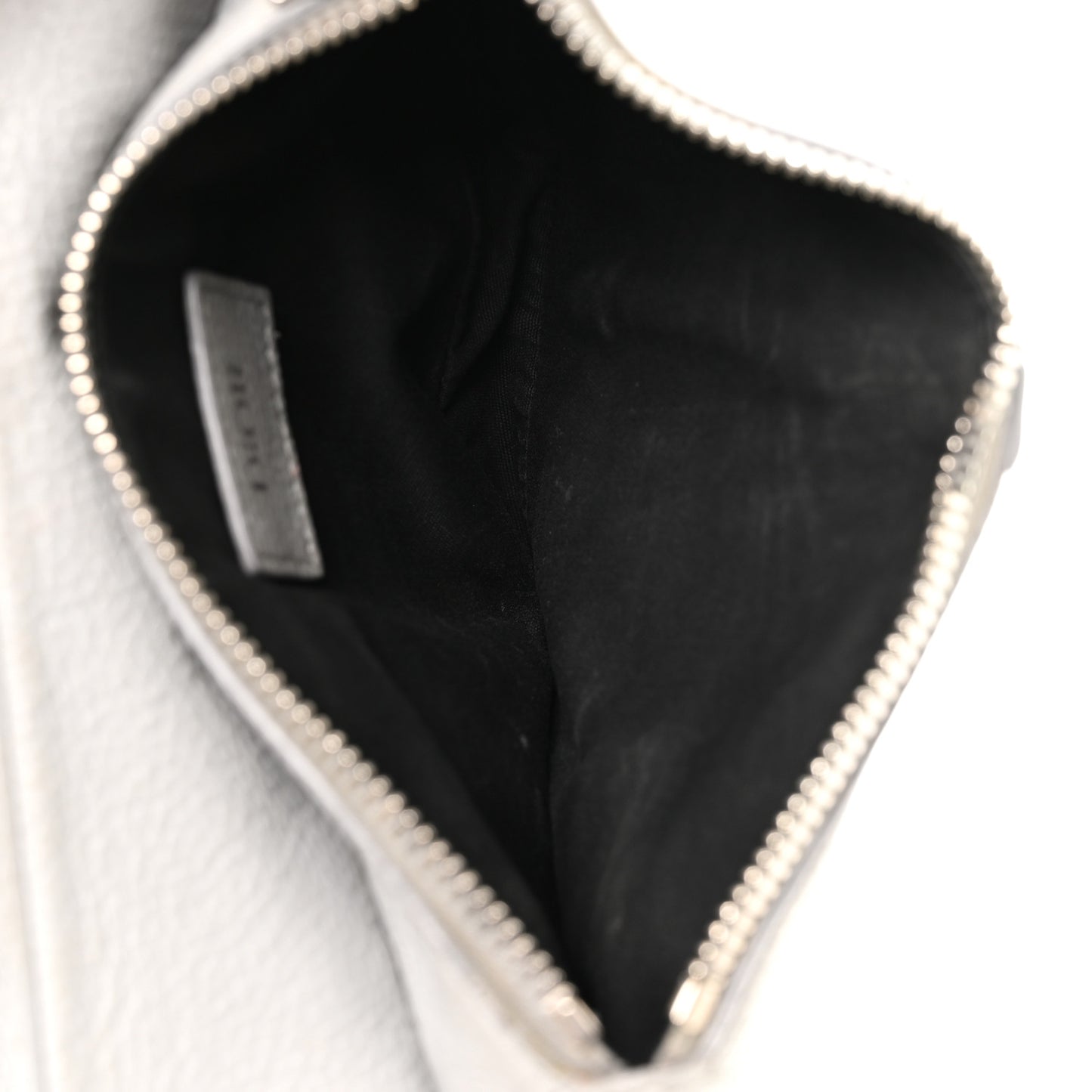 Grained Calfskin Mens Mini Saddle Bag Gray