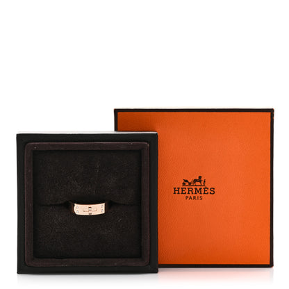 Hermes 18K Rose Gold Diamond PM Kelly Ring 54 7 5 of 5
