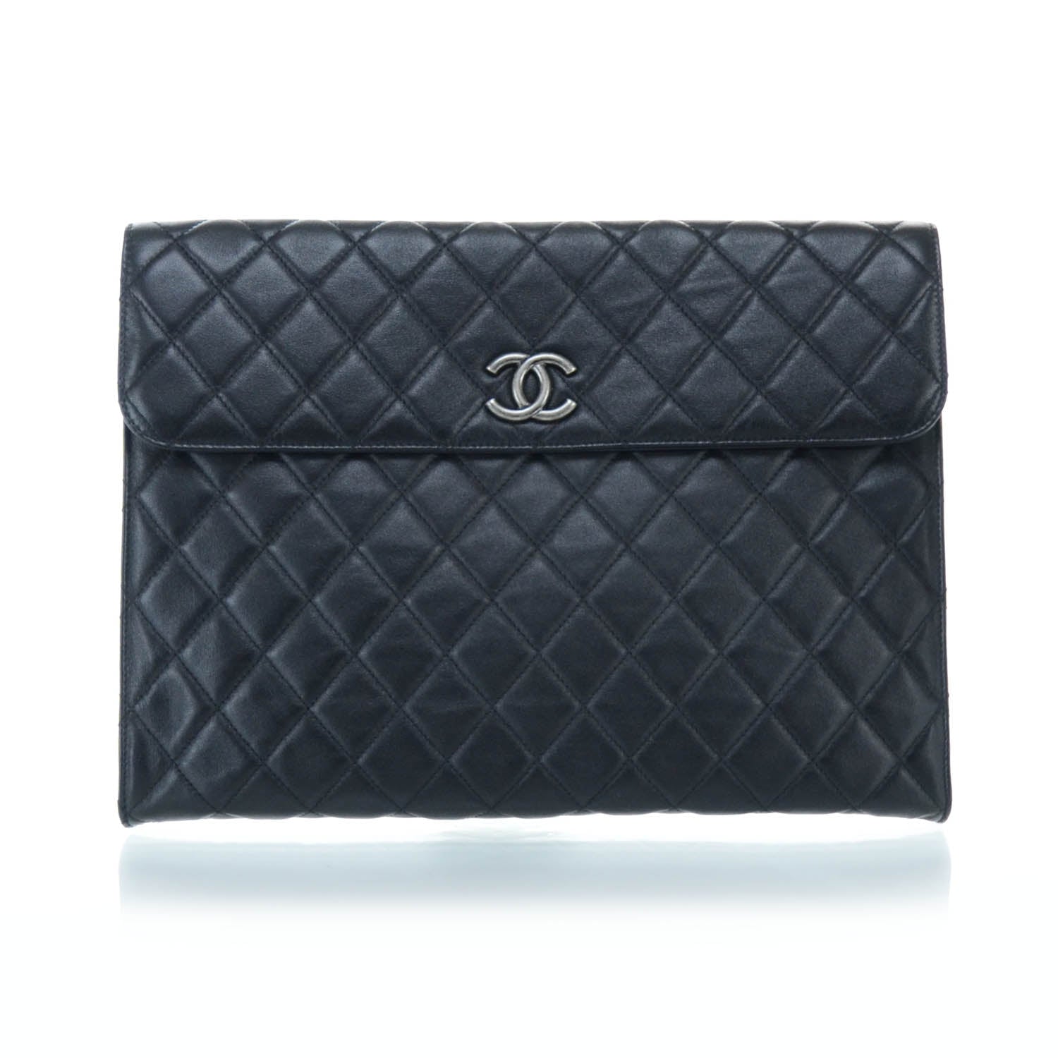 Chanel Calfskin Quilted Document Portfolio Holder Black 1 of 10