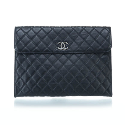 Chanel Calfskin Quilted Document Portfolio Holder Black 1 of 10