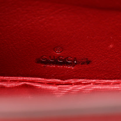 Gucci Moire Fabric Calfskin Rhinestone Monogram Monochrome Lizard Embossed Mini Bamboo 1947 Top Handle Chain Bag Red 6 of 10