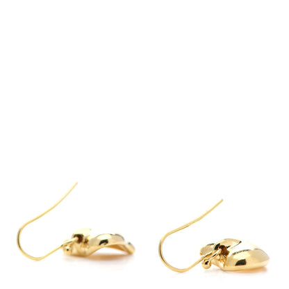 Tiffany 18K Yellow Gold Elsa Peretti Full Heart Drop Earrings 3 of 5