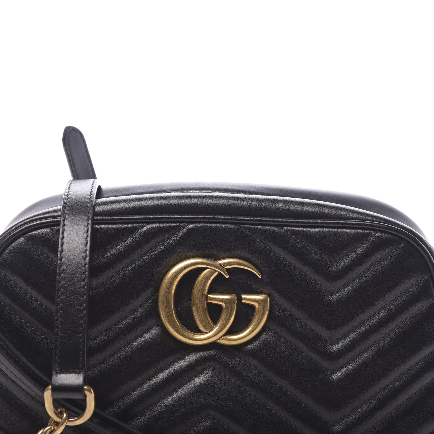 Gucci Calfskin Matelasse Small GG Marmont Chain Shoulder Bag Black 10 of 10