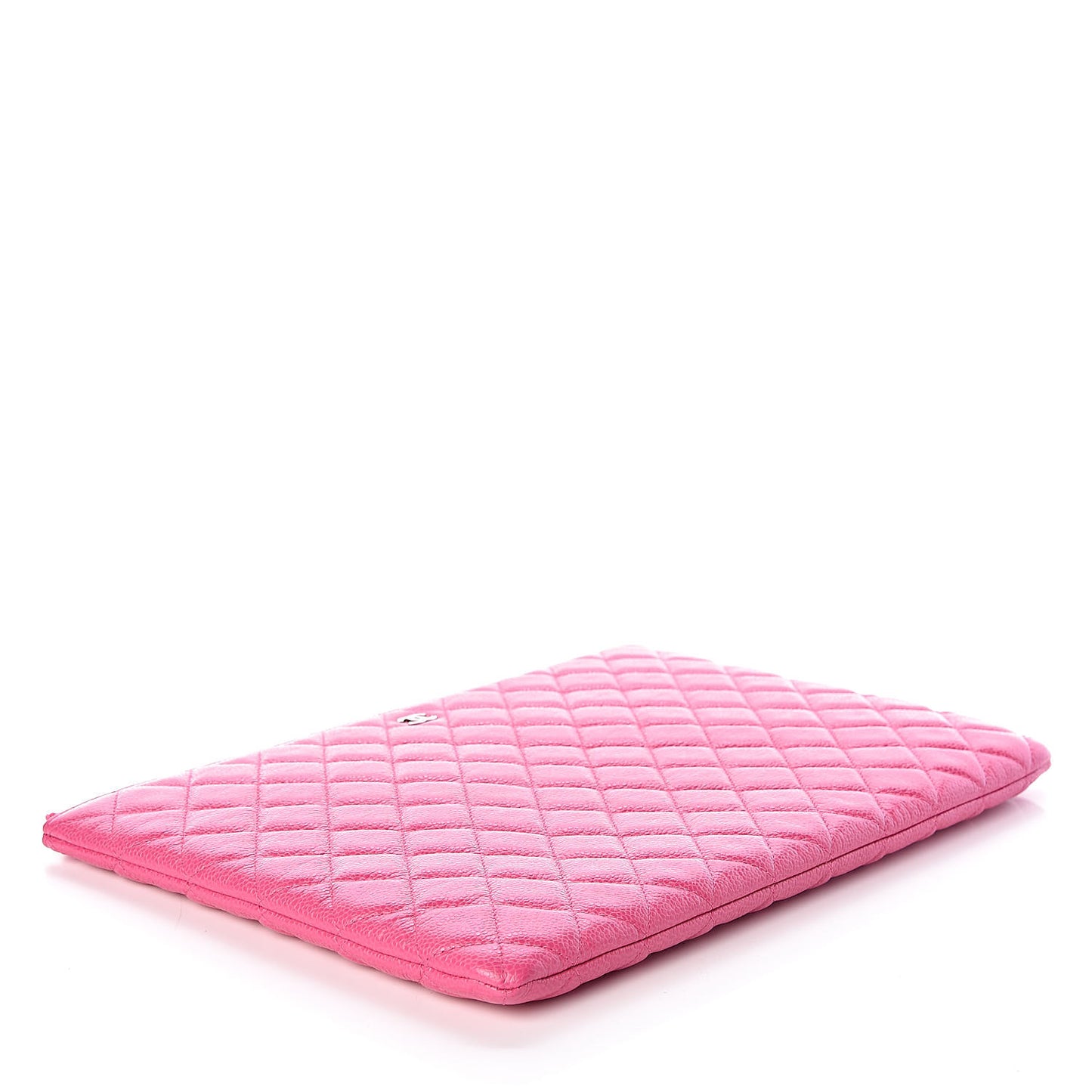 Caviar Quilted Large Cosmetic Case Pink