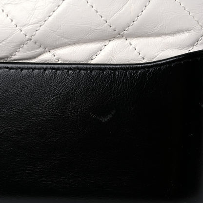 Chanel Aged Calfskin Quilted Maxi Gabrielle Hobo White Black 12 of 12