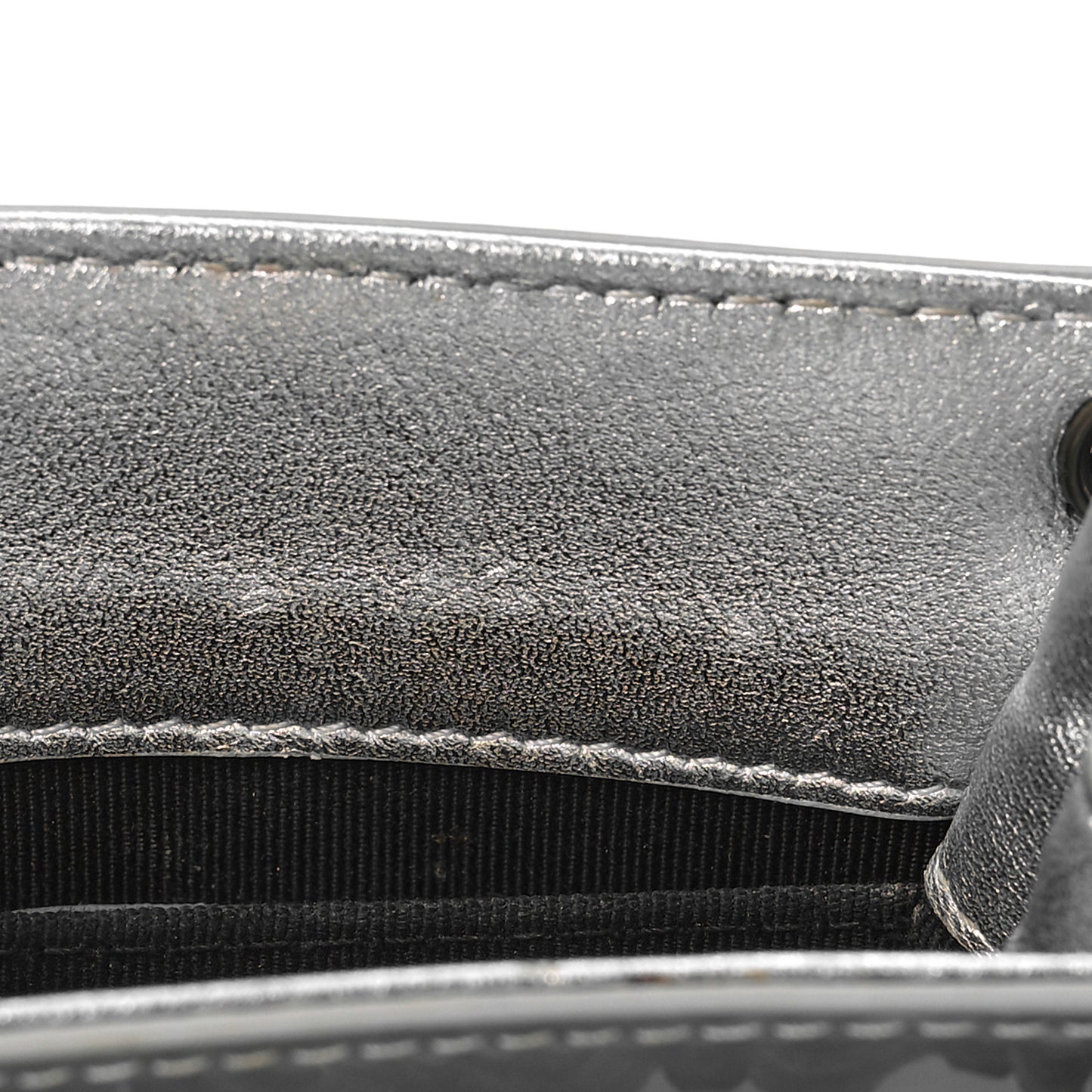 Metallic Patent Crossbody CC Phone Holder Silver