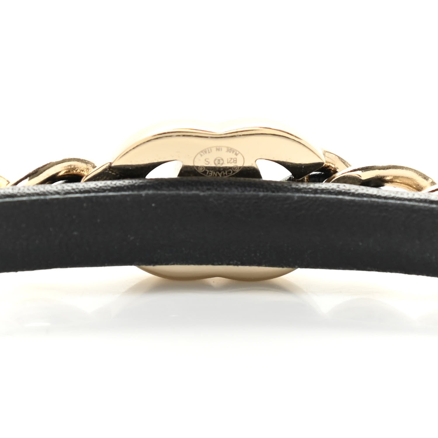 Chanel Metal Lambskin CC Turnlock Chain Headband Gold Black 5 of 5