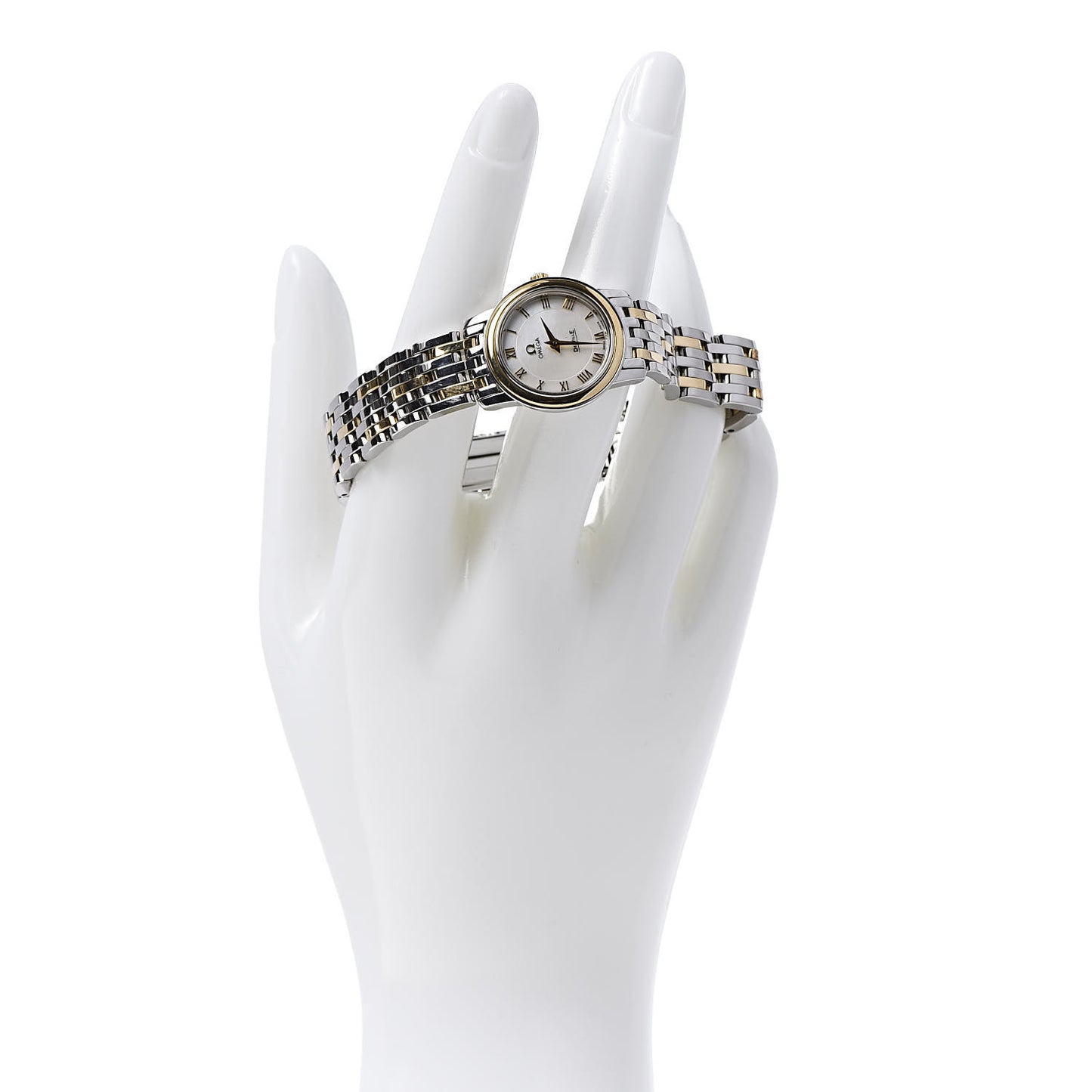 Stainless Steel 18K Yellow Gold Mother of Pearl 22mm De Ville Prestige Quartz Watch 4370.71.00