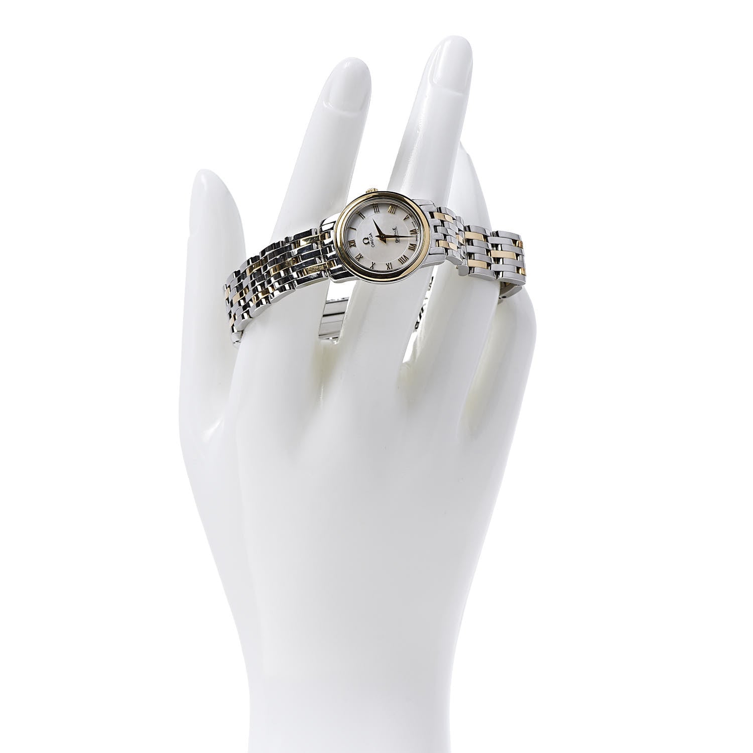 Omega Stainless Steel 18K Yellow Gold Mother of Pearl 22mm De Ville Prestige Quartz Watch 4370.71.00 2 of 6