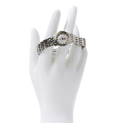Omega Stainless Steel 18K Yellow Gold Mother of Pearl 22mm De Ville Prestige Quartz Watch 4370.71.00 2 of 6