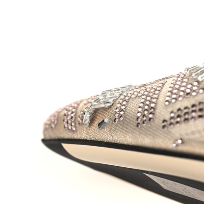 Fendi Technical Mesh Crystal FF Embellished Colibri 85mm Slingback Pumps 37.5 Nude 8 of 9