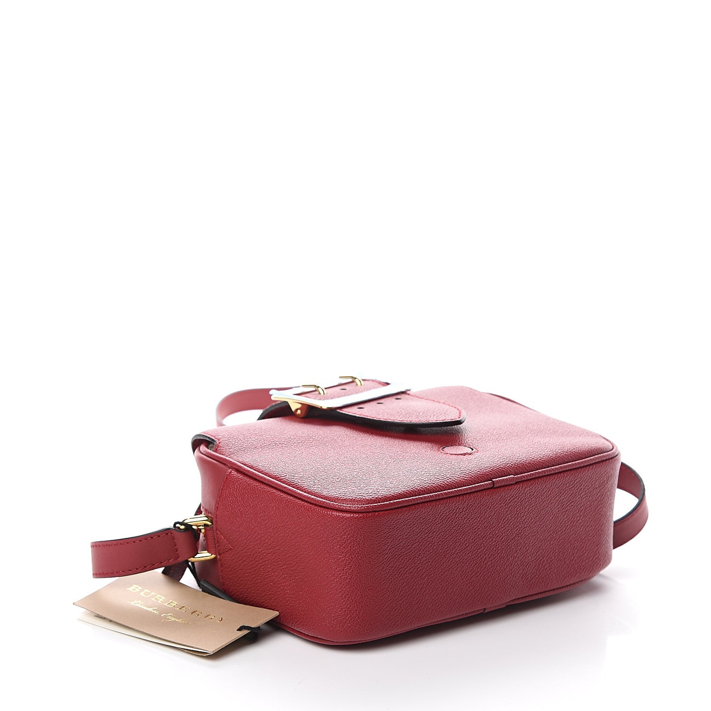 Soft Grain Calfskin Small Buckle Zip Bag Parade Red