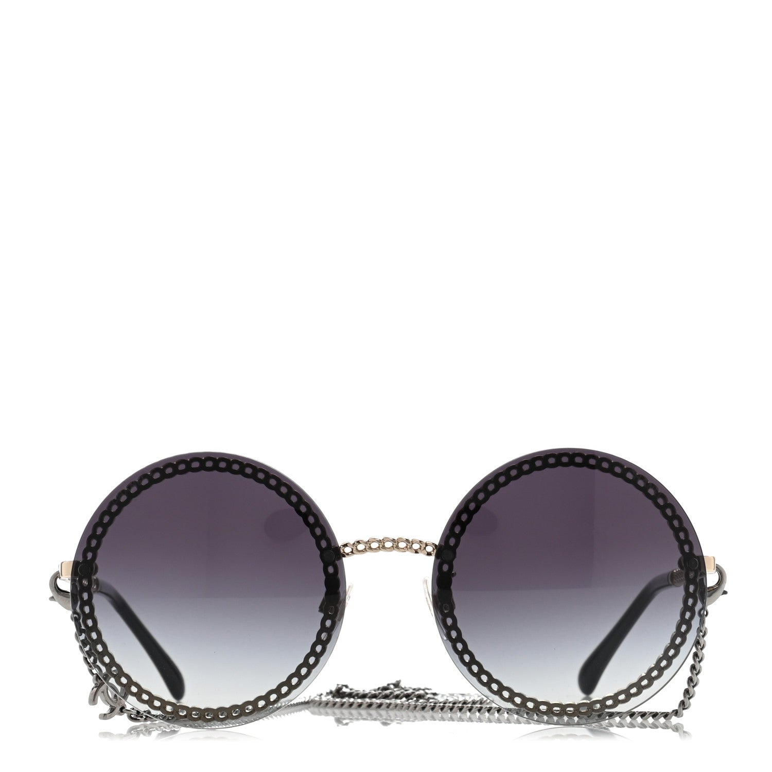 Chanel Round Chain Sunglasses 4245 Gold 2 of 8