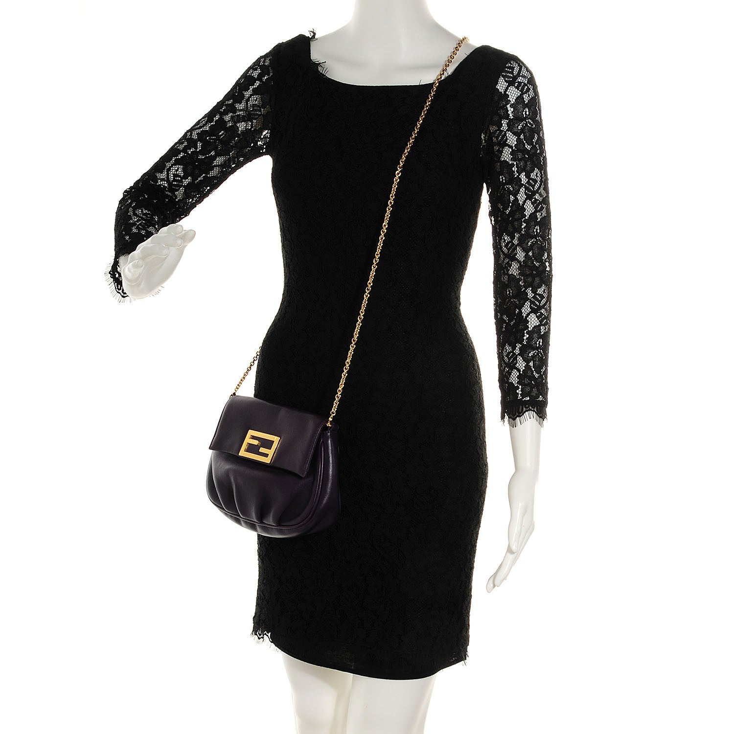 Fendi Nappa Fendista Pouchette Crossbody Ametista 2 of 11