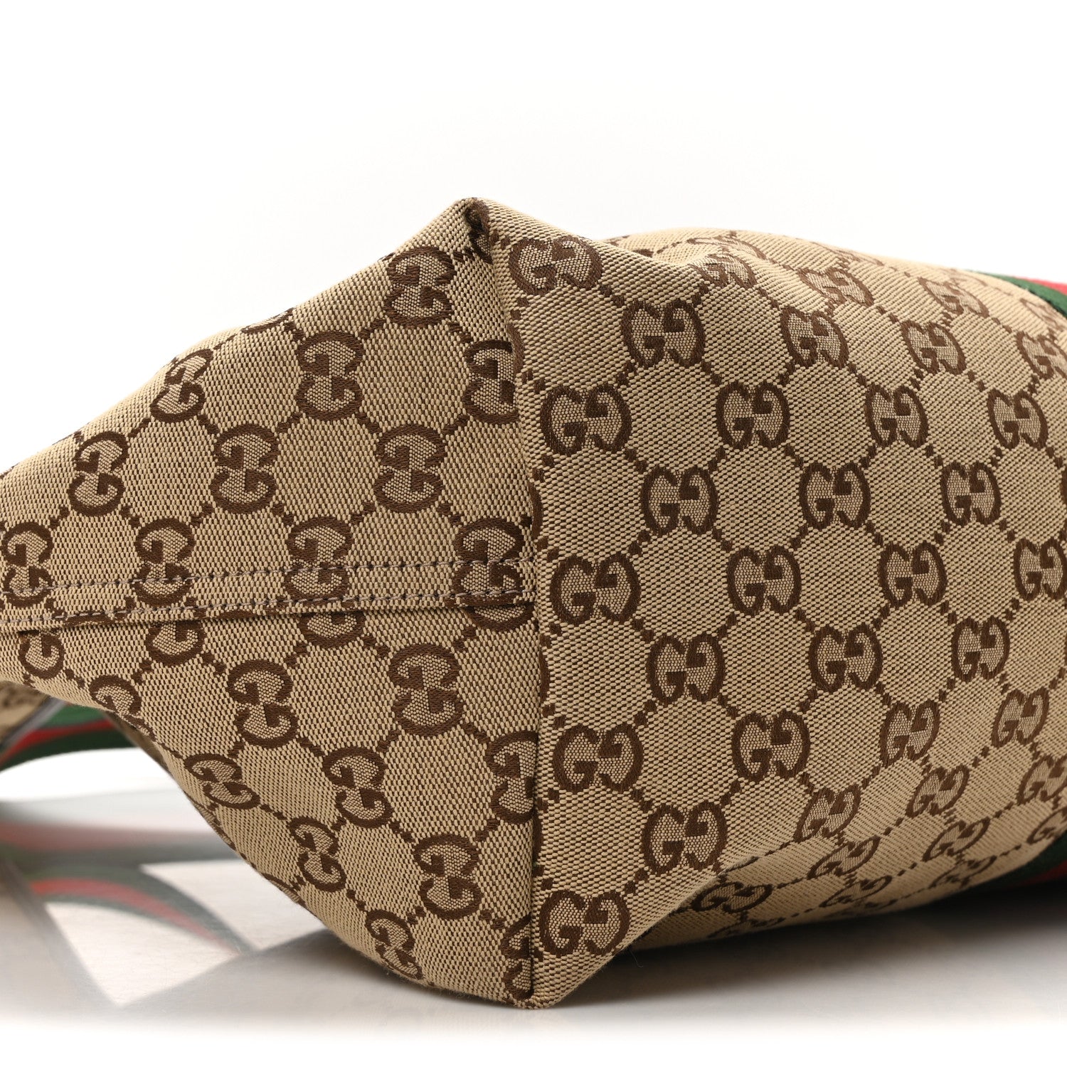Gucci GG Monogram Web Large Giglio Tote Beige Brown 9 of 10