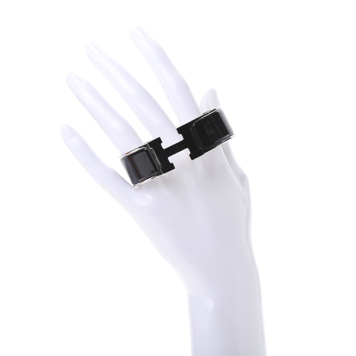 Hermes Enamel Wide Clic Clac H Bracelet PM Black 2 of 6