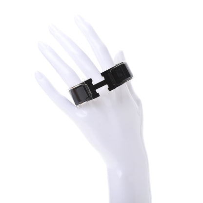 Hermes Enamel Wide Clic Clac H Bracelet PM Black 2 of 6