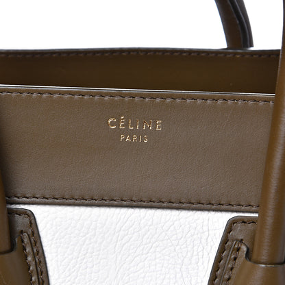 Celine Textured Calfskin Suede Tri-color Mini Luggage Cream 7 of 20