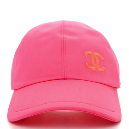 Chanel Cotton CC Cap Hat Fuchsia Orange 2 of 4