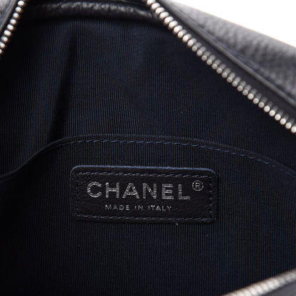 Chanel Calfskin Diagonal Chevron Quilted Tassel Camera Case Black 8 of 11