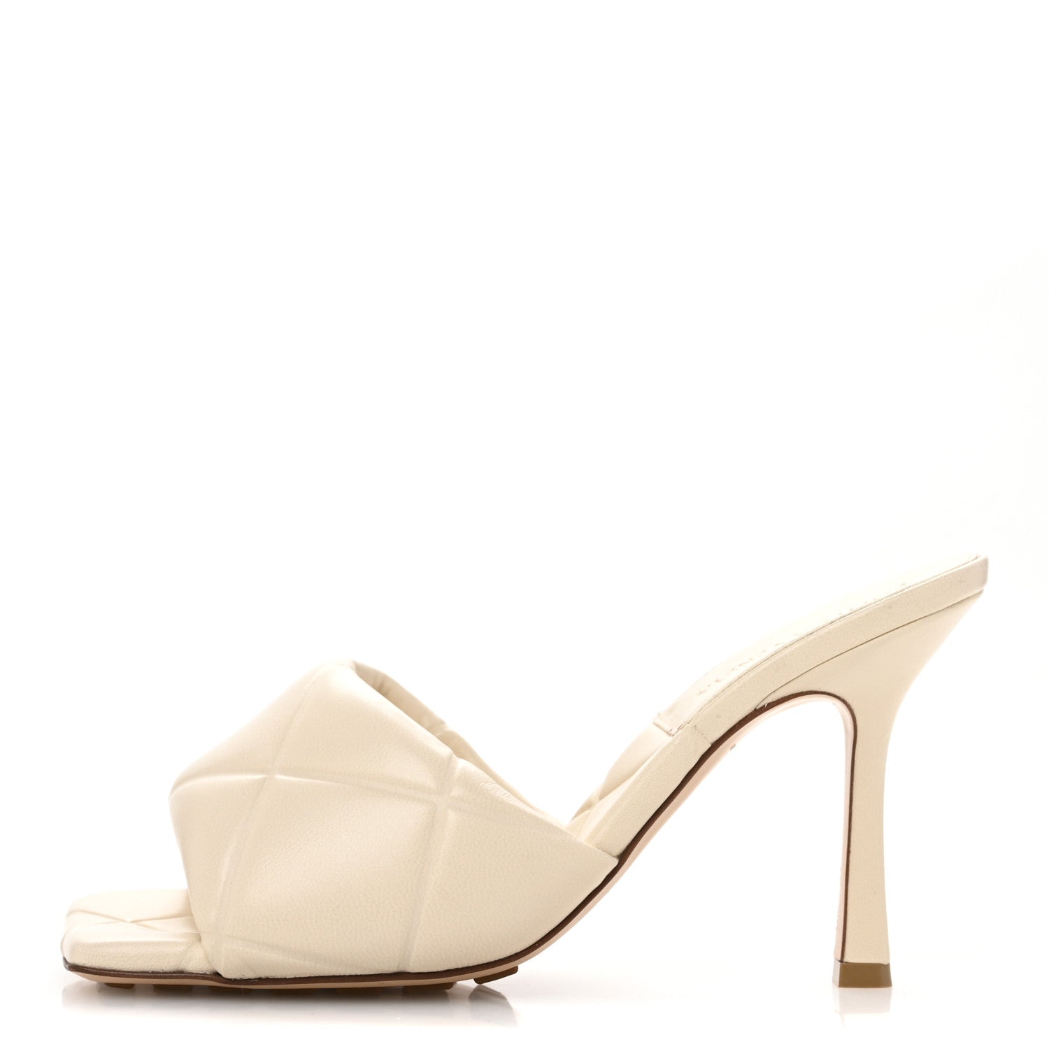 Bottega Veneta Nappa Quilted Rubber Lido Mule Sandals 37 Sea Salt 1 of 11