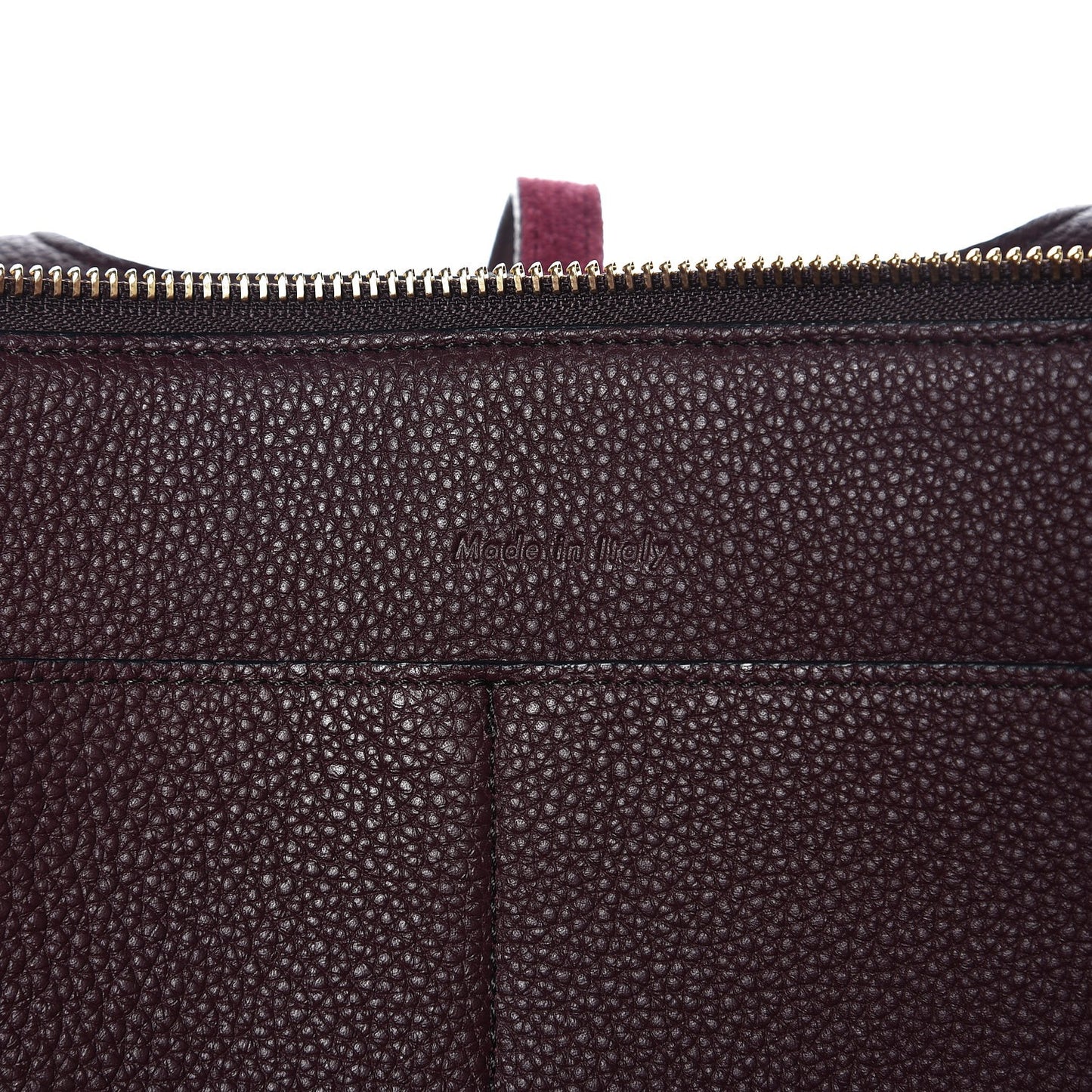 Baby Grained Calfskin Small Tri-Fold Bag Burgundy