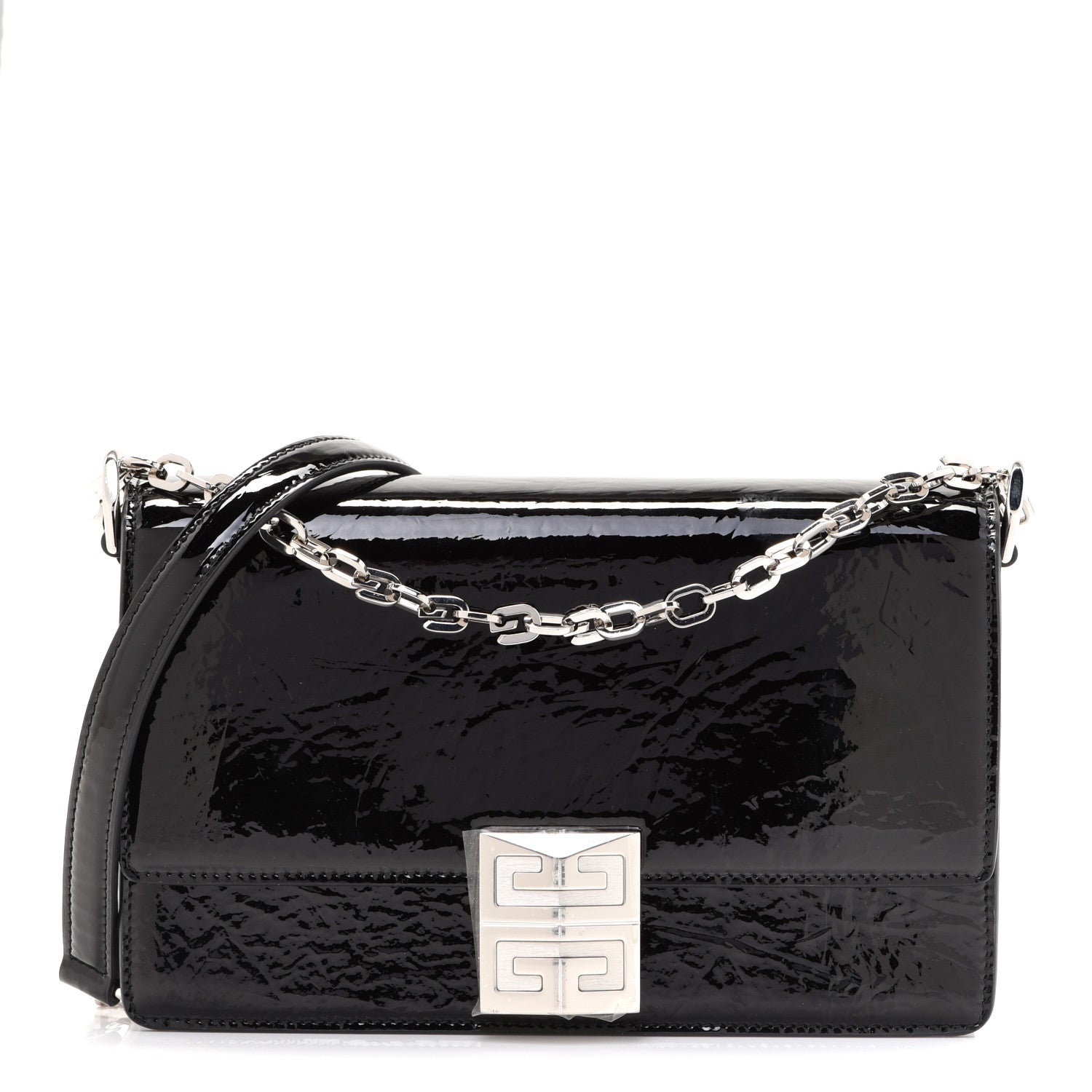 Givenchy Patent Textured Goatskin Small 4G Crossbody Black 1 of 12