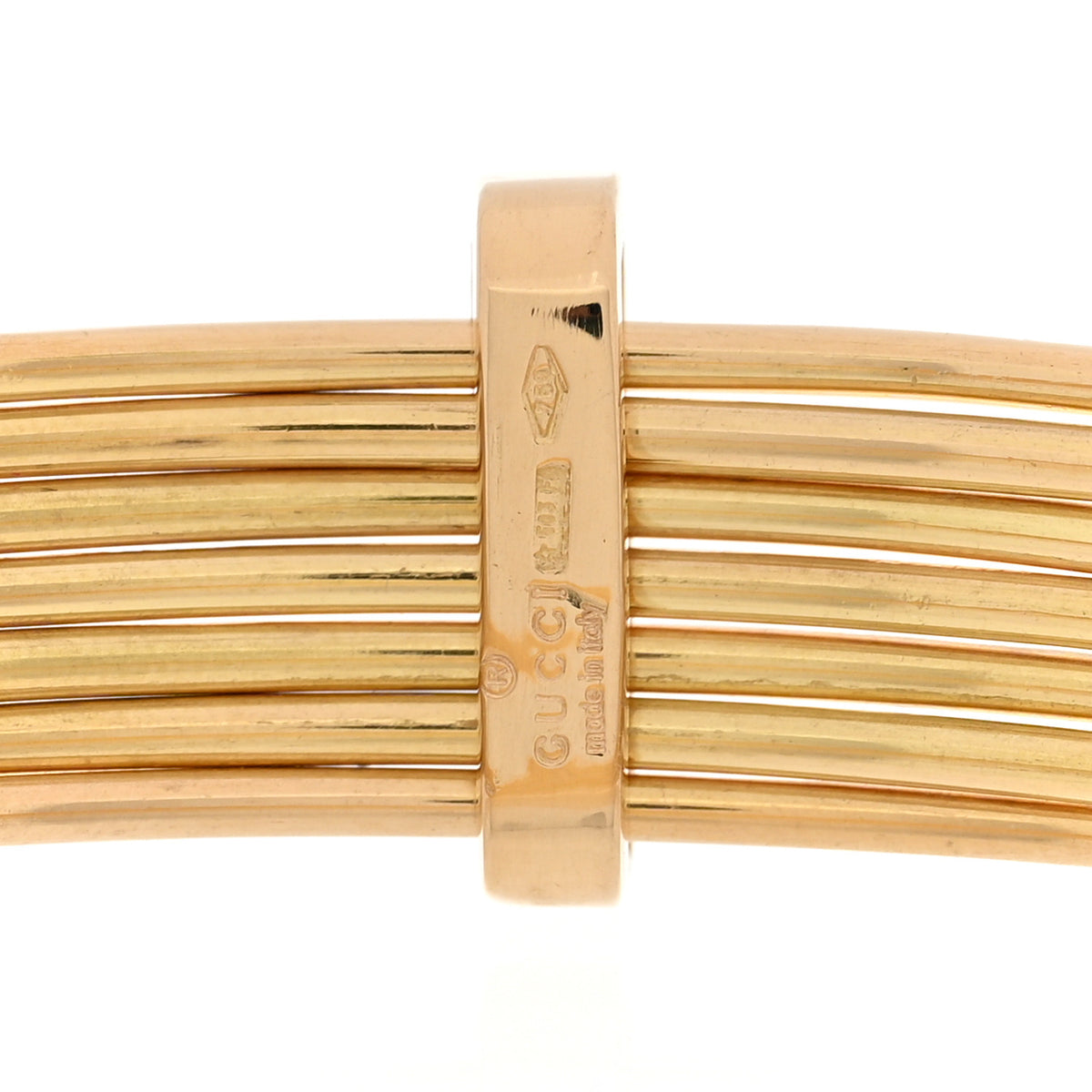 Gucci 18K Yellow Gold 7 Row Multi Bangle Bracelet 3 of 4