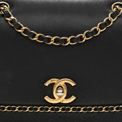 Chanel Lambskin Caviar Lovely Chains Flap Shoulder Bag Black 8 of 10