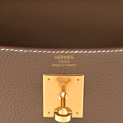 Hermes Togo Kelly Retourne 28 Etoupe 6 of 11