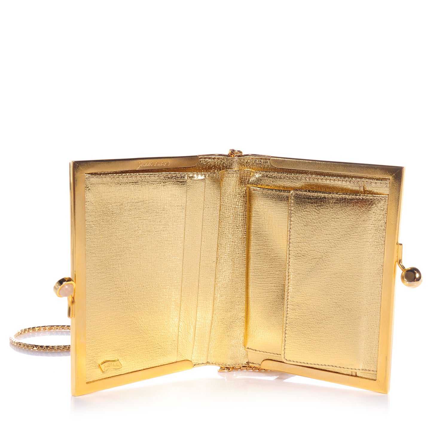 Swarovski Crystal Rose Quartz Kisslock Minaudiere Gold