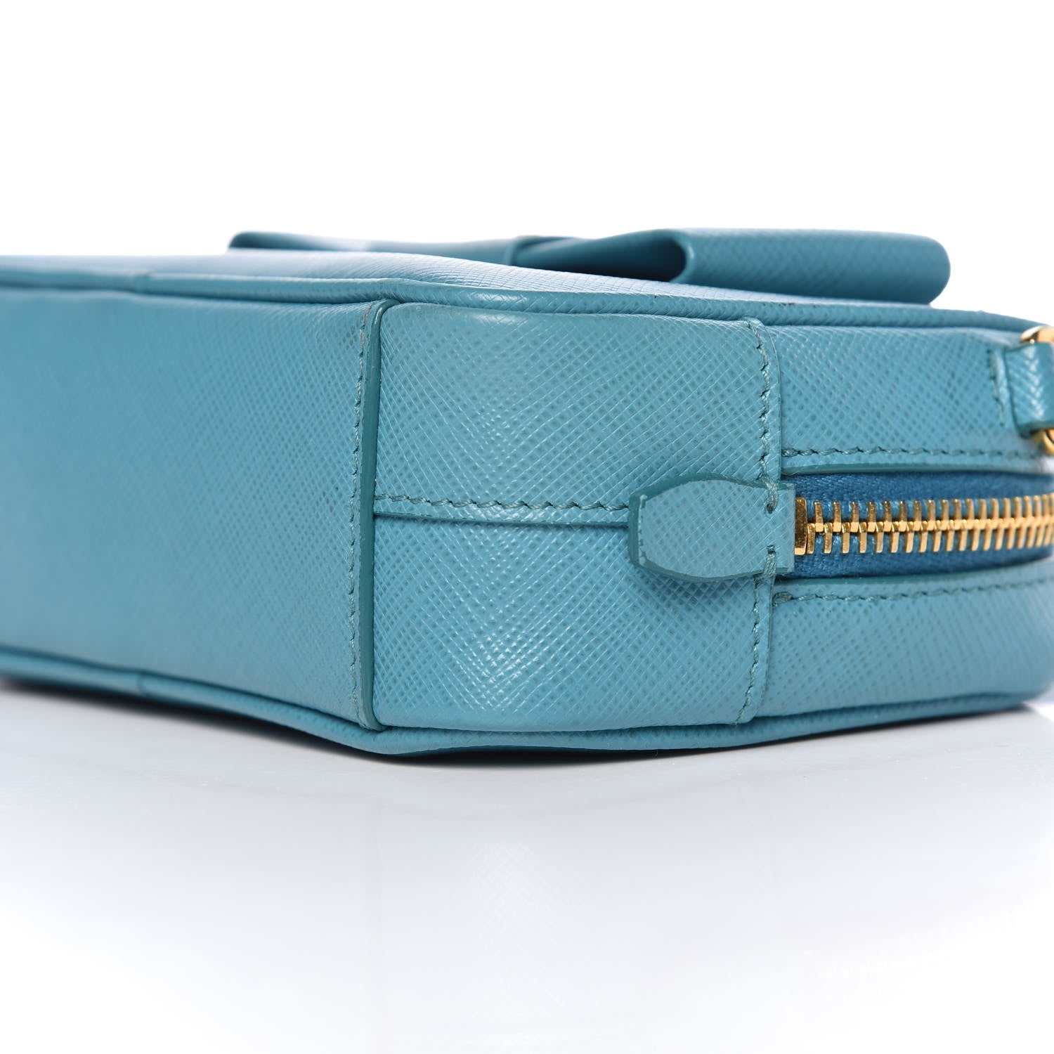 Prada Saffiano Fiocco Bow Camera Crossbody Bag Turchese 9 of 9