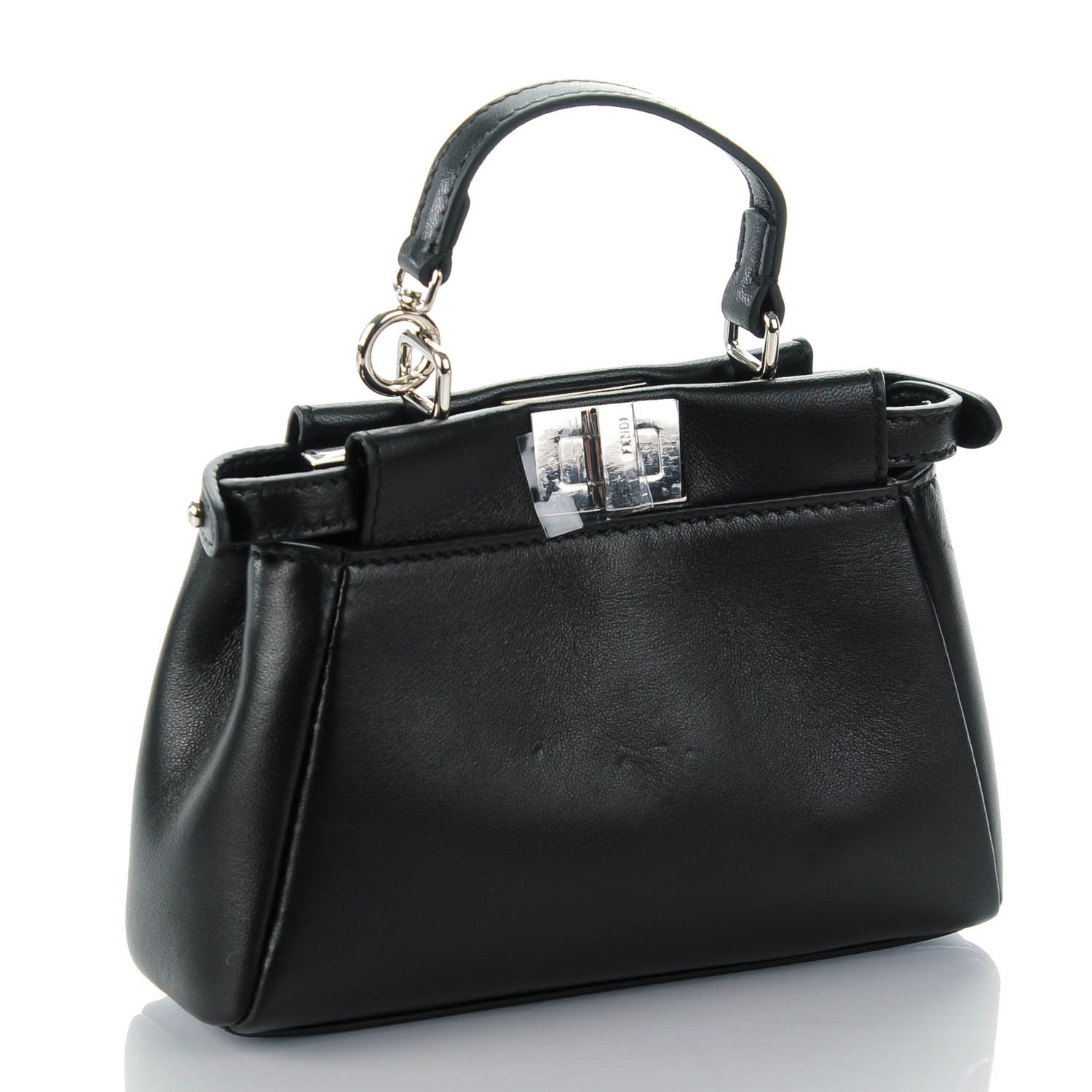 Fendi Nappa Flowerland Micro Peekaboo Iconic Satchel Black Multicolor 3 of 7