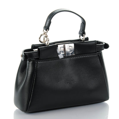 Fendi Nappa Flowerland Micro Peekaboo Iconic Satchel Black Multicolor 3 of 7