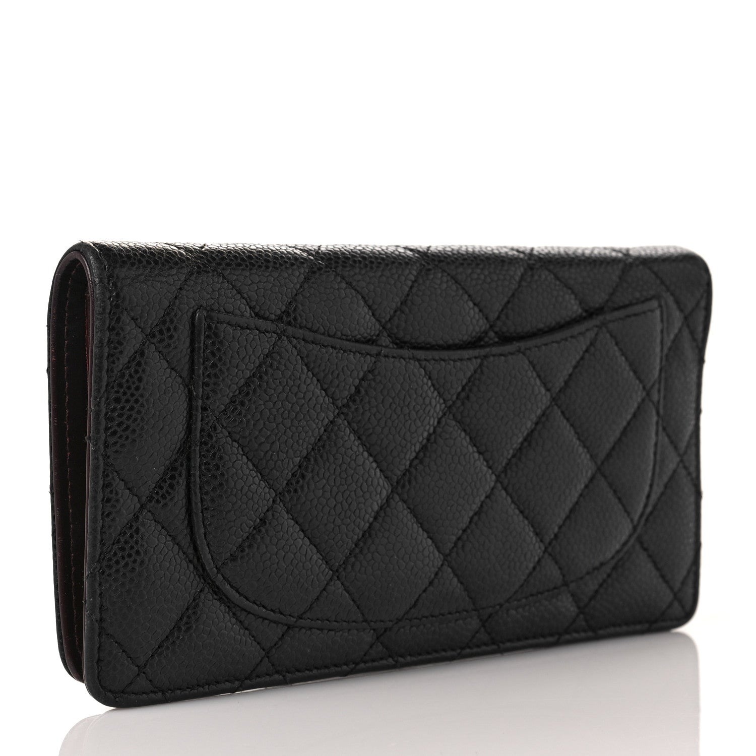 Chanel Caviar Quilted Yen Wallet Black 3 of 9