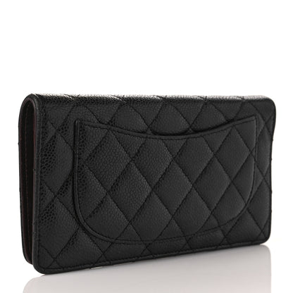 Chanel Caviar Quilted Yen Wallet Black 3 of 9