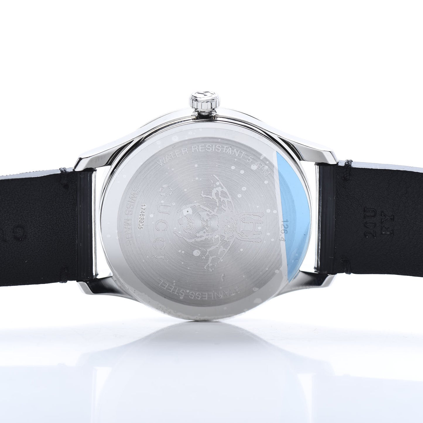 Stainless Steel Calfskin 38mm G-Timeless Bee Star Hologram Quartz Watch Black