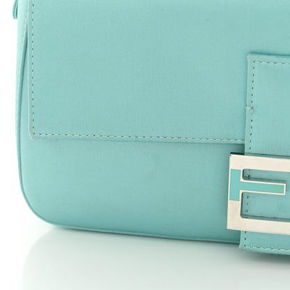 Fendi X TIFFANY Satin Nappa Silver Baguette Blue Tiffany Silver 12 of 13