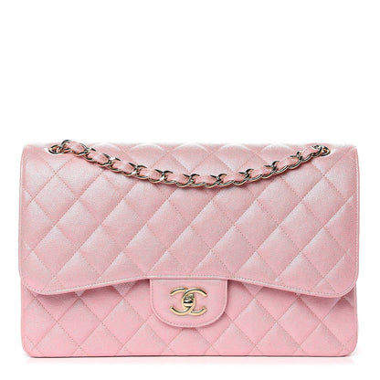 Chanel Iridescent Caviar Quilted Jumbo Double Flap Rose Pink 1 of 11