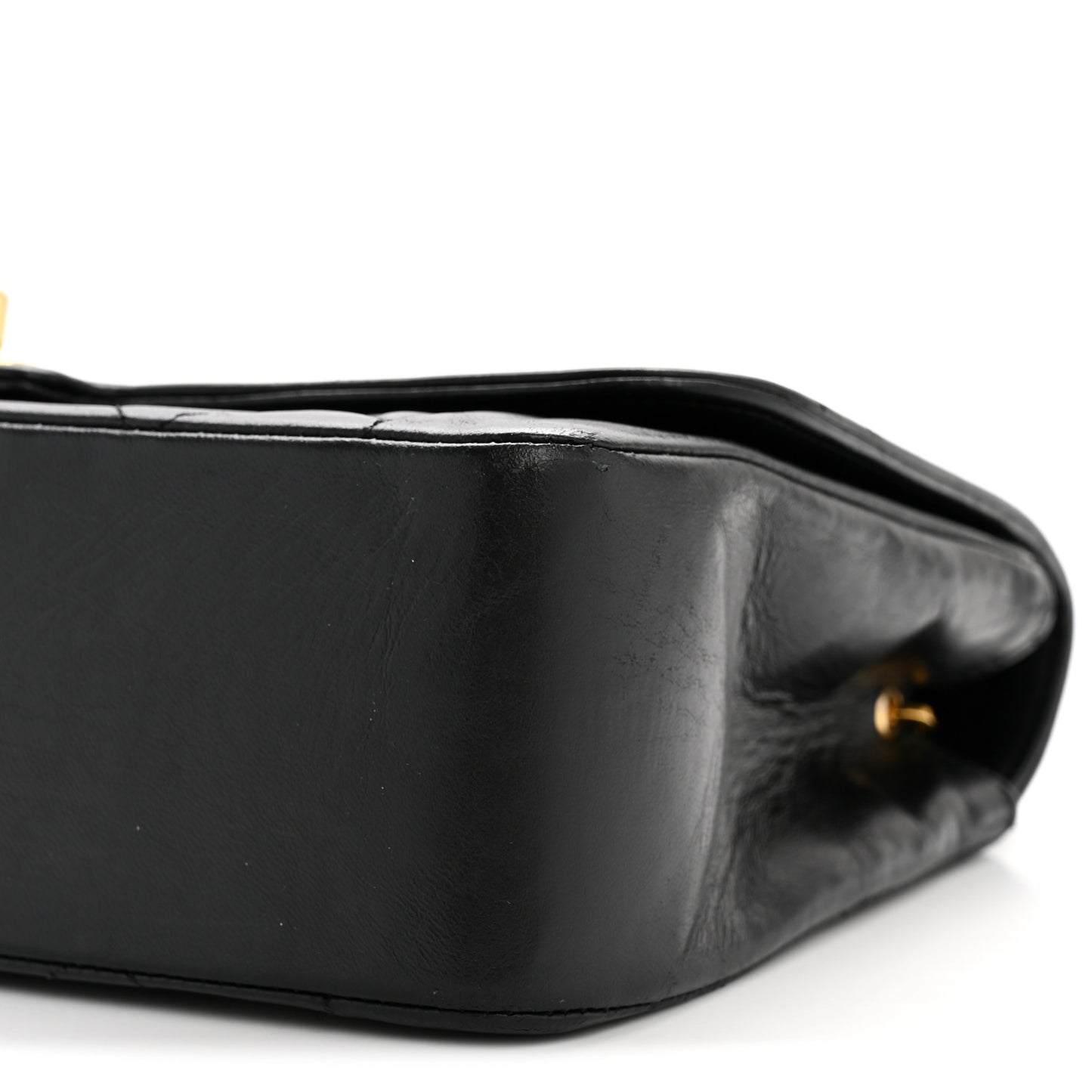 Lambskin Medium Single Flap Black